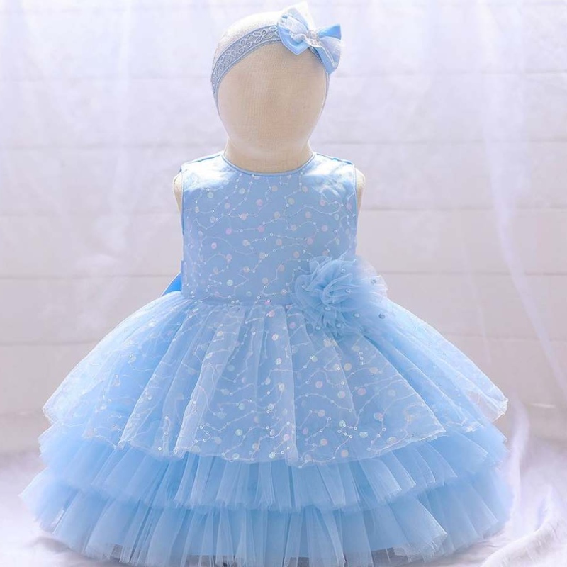 Baige New Born Baby Pretty Flower Girl Prvnínarozeninové párty šaty Kids Princess tutu šaty s volným vlasovým pásem