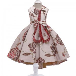 Baige 3-10 letears Továrna Velkoobchodní dětská party Dress Kids Wedding Party Tailling šaty t5189