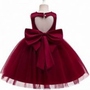 Baige Nová móda 6 let Old Elegant Flower Girl Party Dress V-Neck Back Birthday šaty L5273