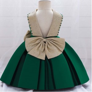 Baige Velkoobchod zlatý šifónový šňůry Designy měkké volánky Kids Baby Girls Princess Party Tutu šaty