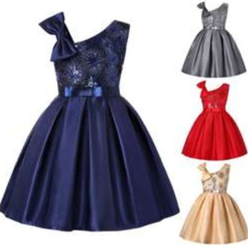 2021 bez rukávů malé holčičky šatynové letní tiskové květinové princezna šaty bavlněné frock design 1863