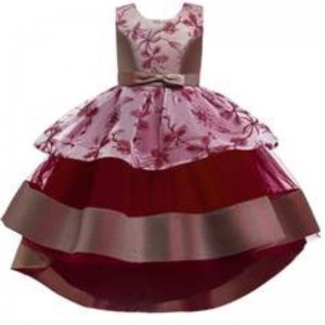 Vyšívané květinové dívky šaty děti Pageant Party Ball Gold Ples Princess svatební šaty