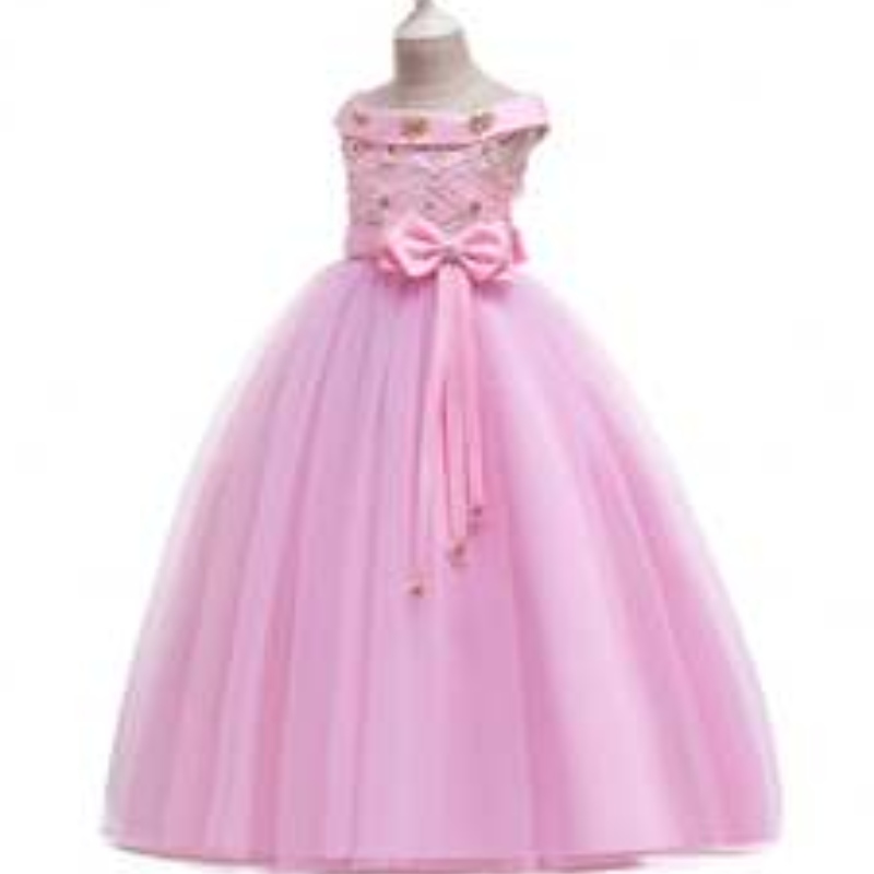 Elegantní design Velkoobchod krásná dívka večírek Dress Kids Wedding Event Malk Gall Gall Fancy Princess Sleevelesless Prom Frock LP-232