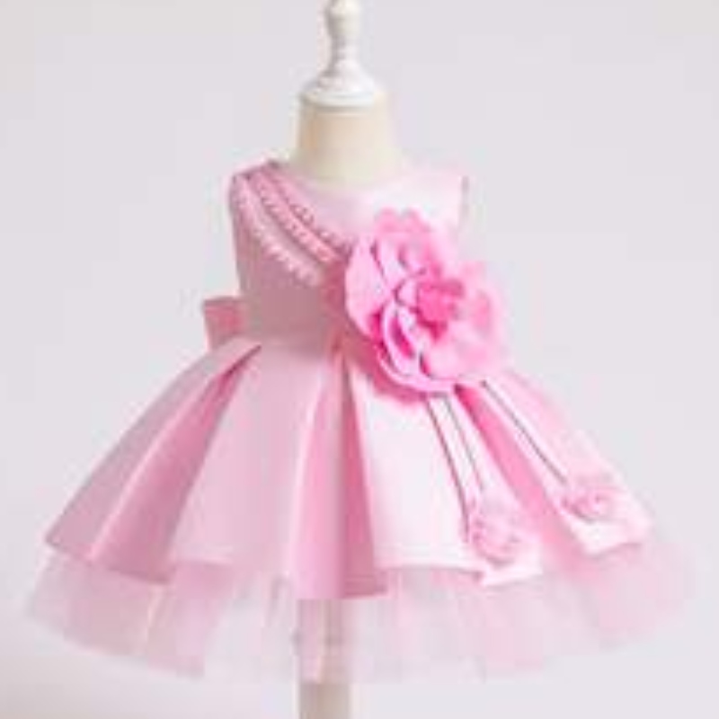 Baige Flower Girls Dress Baby Wedding Party Princess Clothing Kids Večerní dívka šaty xz001