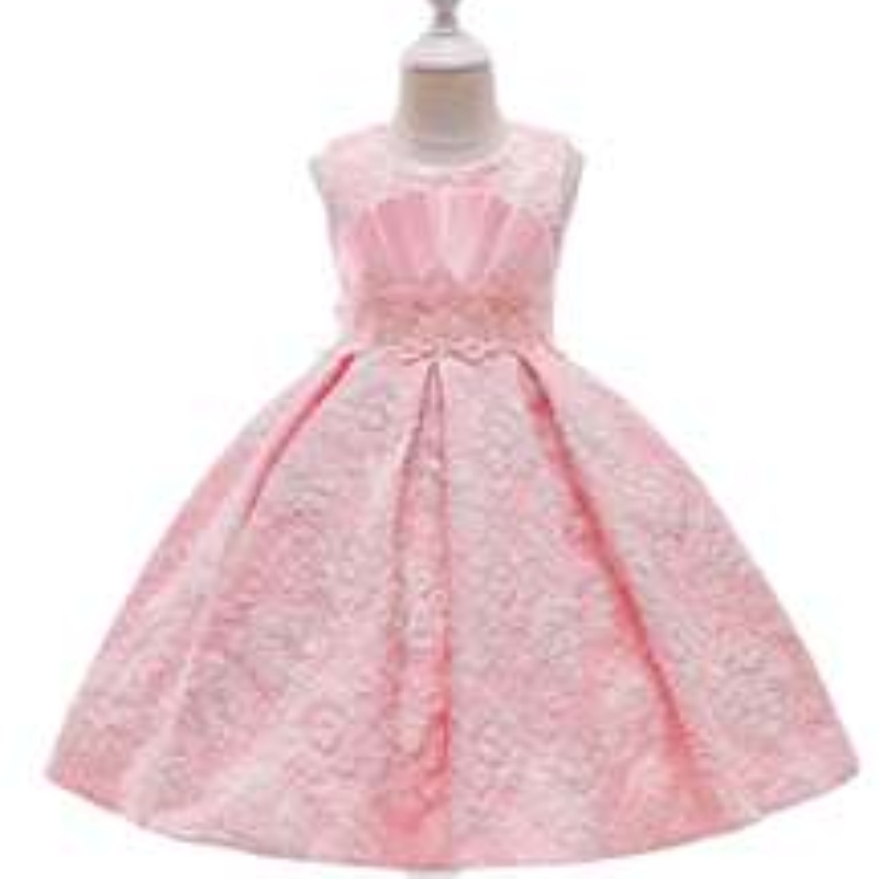 Aige New Fashion Stylejacquard Frocks Children Flower Girl 3-12 Years Old Baby Girl Šaty L5253
