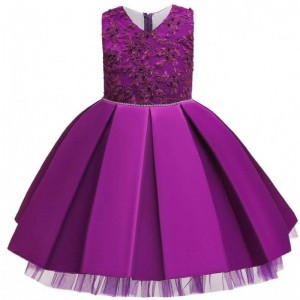 Baige Kids Princess šaty vyšívané fialové párty šaty dětské pártyna plesové šaty