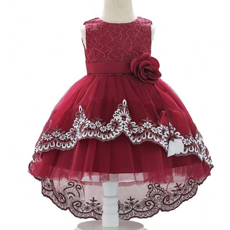 Nový příjezd Kids Garments Novorozené šaty Design Baby Girlnarozeninová párty vlečné šaty L1921XZ