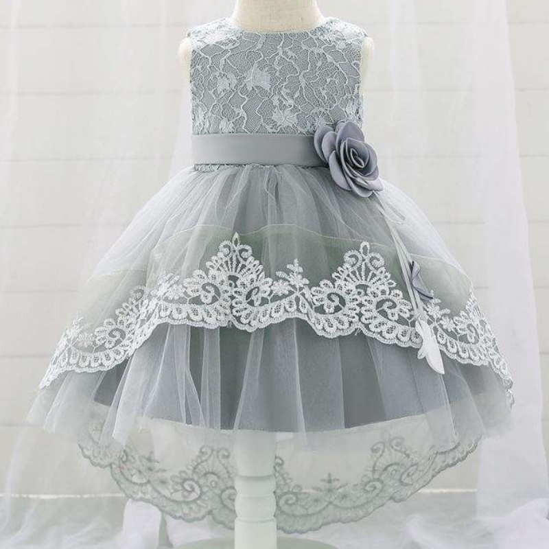 Nový příjezd Kids Garments Novorozené šaty Design Baby Girlnarozeninová párty vlečné šaty L1921XZ