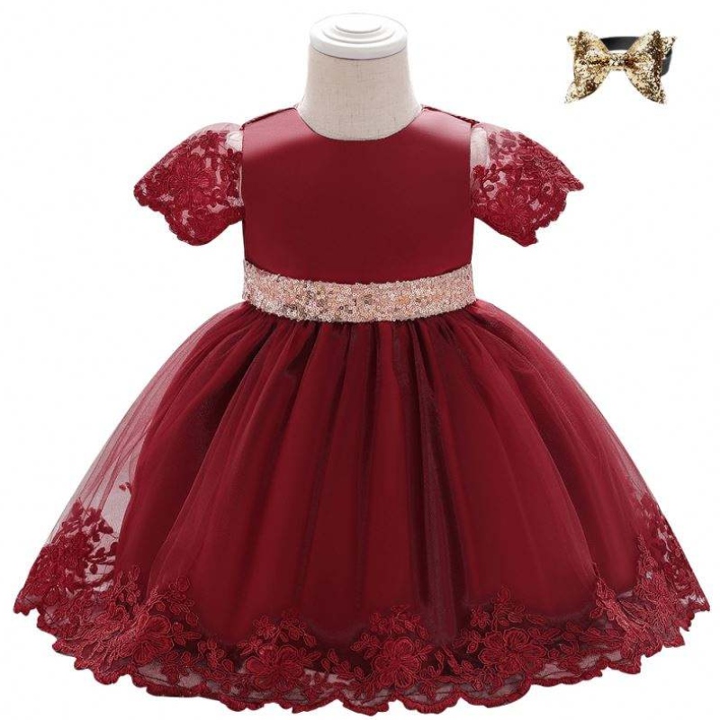 Baige Summer Frock Designs Obrázky party šaty l1926xz krátké rukávynarozeniny 0-2y staré dívky krajky děti pro děti bez rukávů