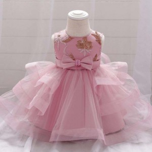 Nový příjezd holčičkynafouklé svatební šatynarozeninové šaty párty oblečení večerní dívky šaty l1929xz