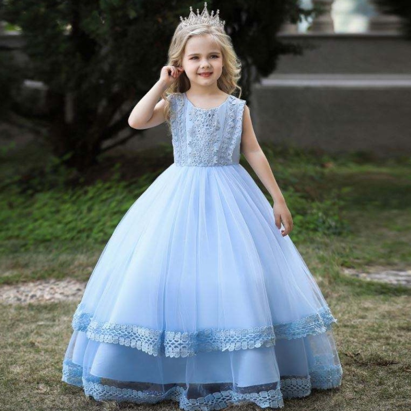 Baige White Kid Long Dlouhé šaty Princezna PROME PROM BALL ŠANTY Svatební párty Flower Formal Girls Dresses