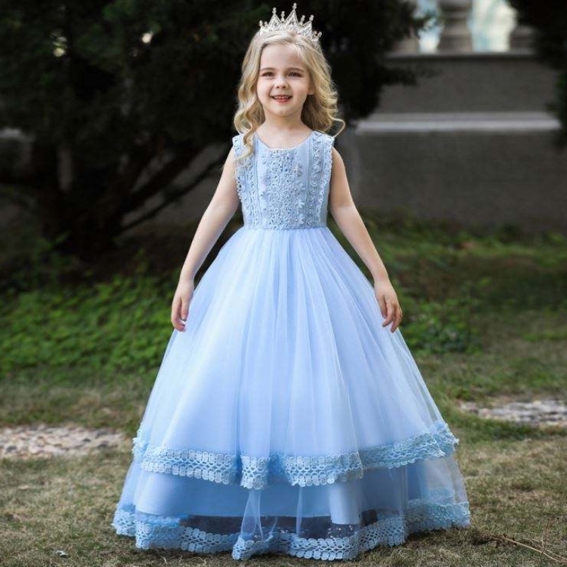 Baige White Kid Long Dlouhé šaty Princezna PROME PROM BALL ŠANTY Svatební párty Flower Formal Girls Dresses