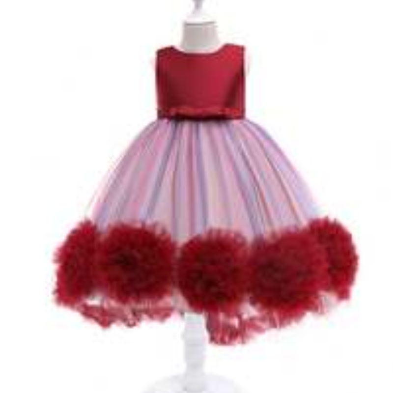 Baige šaty pro dívky ze 7 let staré děti oblečení Kids Frock Designs Pictures Baby Party Wear