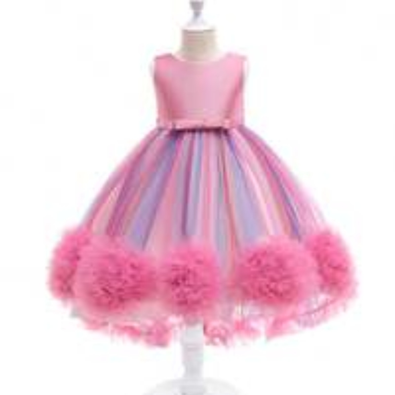 Baige šaty pro dívky ze 7 let staré děti oblečení Kids Frock Designs Pictures Baby Party Wear