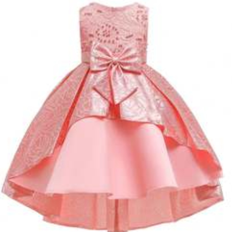 Baige Boutique Clothing Girls Party Šaty Saténové děti Dress Designs Dlouhé oděv T5176