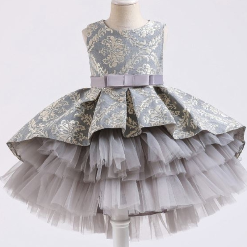 Baige 3-12Y Flower Girl Fluffy Dress Factory Velkoobchodní butik Kids Clothing Princess Tutu sukně 2171