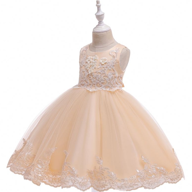 Baige Girl Princess Luxury šaty bez rukávů bez rukávů Dress Kids Ball Gown Birthday Party L5097