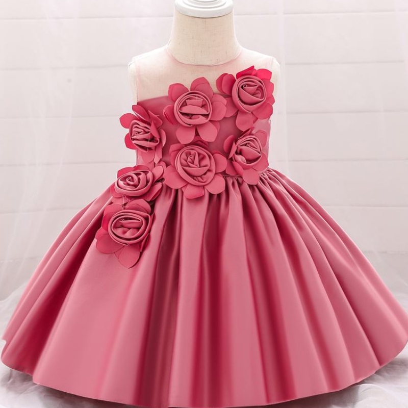 Baige Hot Sale Sleeveless O-Neck 0-12Y Dětce oblečení Flower Girl Party šaty l5068xz