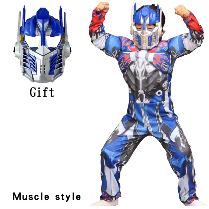 Chlapci Optimus Muscle Robot Prime Fancy Oblečte se americký chlapec superhrdina Purim cosplay halloween dětský kostým