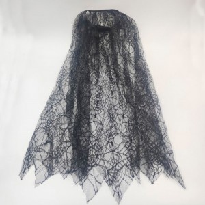 Černý Spiderweb Cloak Cape for Children Girls Halloween Costume Party Dekorace