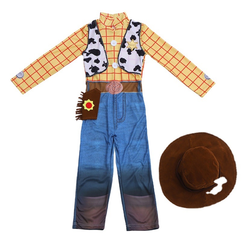 Hot Sale Fashion in Stock Halloween Kids Western Cowboy Costume pro 3-10 let chlapče