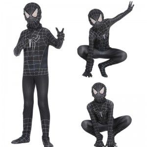 Spiderman Cosplay Black Bodysuit Hero Role hrajte těsný anime kombinér Halloween kostým