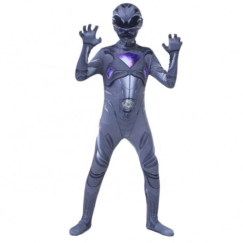 Black Color Superhero Sets Halloween Party Jumpsuit Mystic Force Power Ranger kostým pro děti