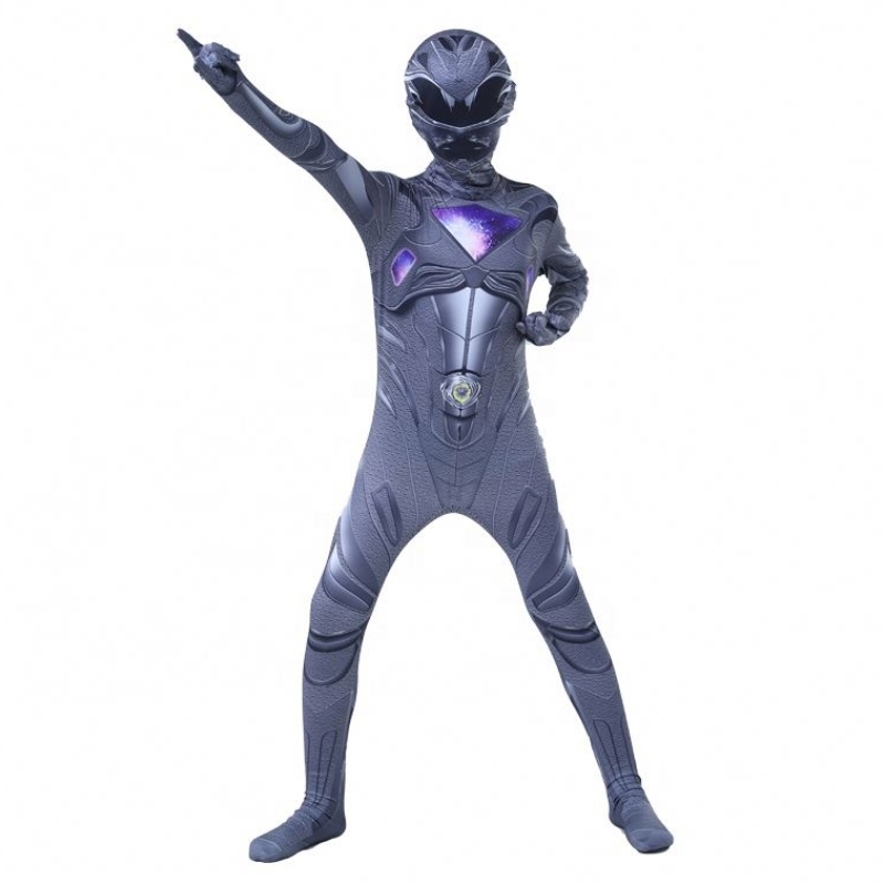 Black Color Superhero Sets Halloween Party Jumpsuit Mystic Force Power Ranger kostým pro děti