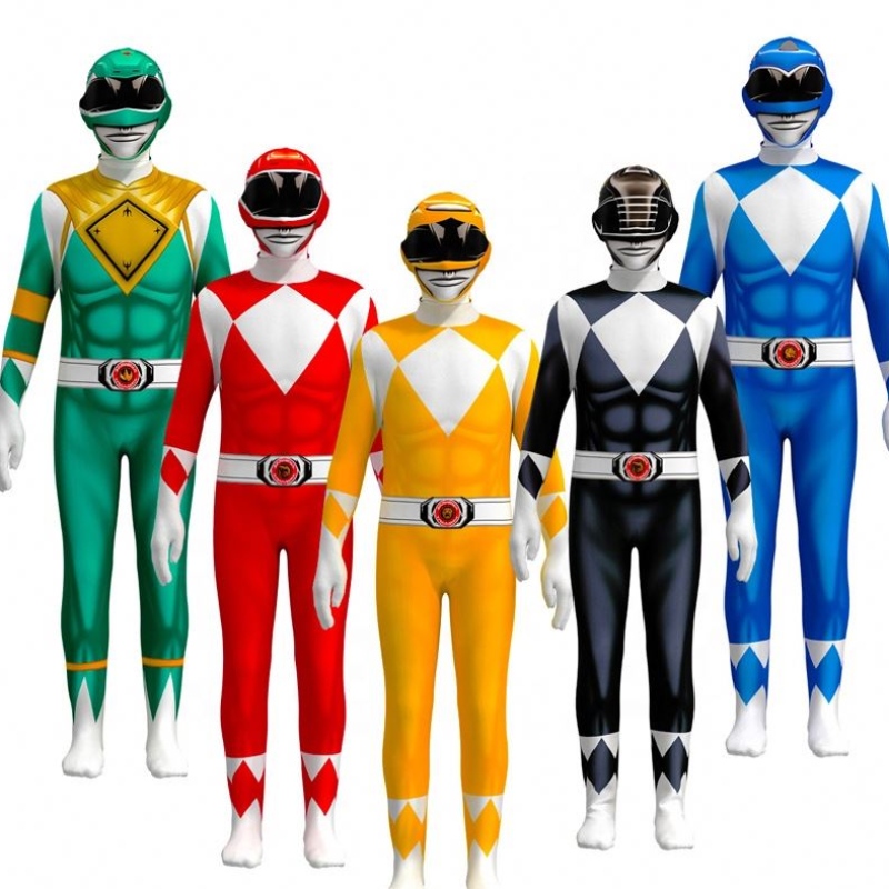 Více barevných tv&Movie Superhero sady Halloween Party Reps Performance Wear Power Ranger Costume