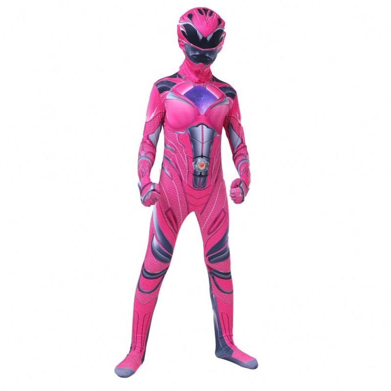 2022 Více barevných chlapců Halloween Carnival Party Thunder Red Power Ranger Cosplay Cosplay s maskou obličeje pro děti