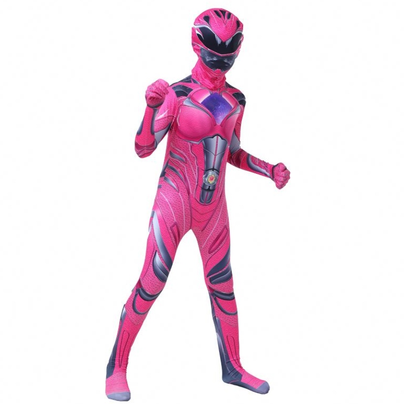 2022 Více barevných chlapců Halloween Carnival Party Thunder Red Power Ranger Cosplay Cosplay s maskou obličeje pro děti