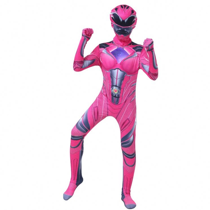 2022 Více barevných chlapců Halloween Carnival Party Thunder Red Power Ranger Cosplay Cosplay s maskou obličeje pro děti