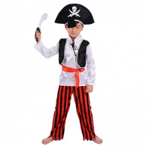Velkoobchod cool pruhované pirátské sady Stage Performance obleky Halloween cosplay Caribbean Pirate Captain Kosty