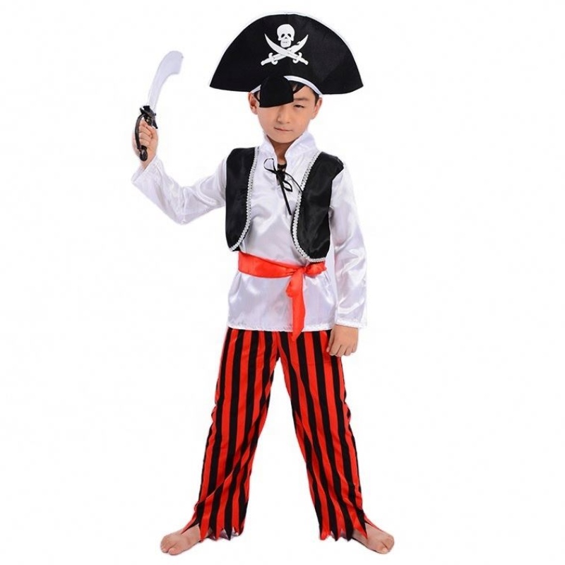 Velkoobchod cool pruhované pirátské sady Stage Performance obleky Halloween cosplay Caribbean Pirate Captain Kosty