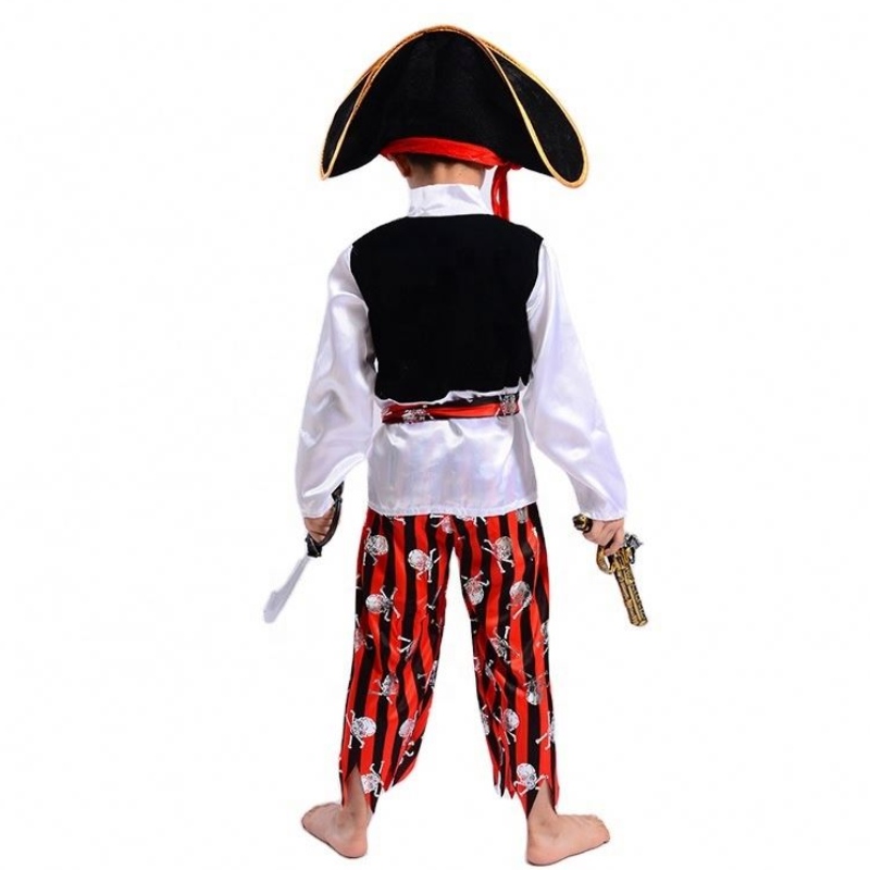 Velkoobchod cool pruhované pirátské sady Stage Performance obleky Halloween cosplay Caribbean Pirate Captain Kosty