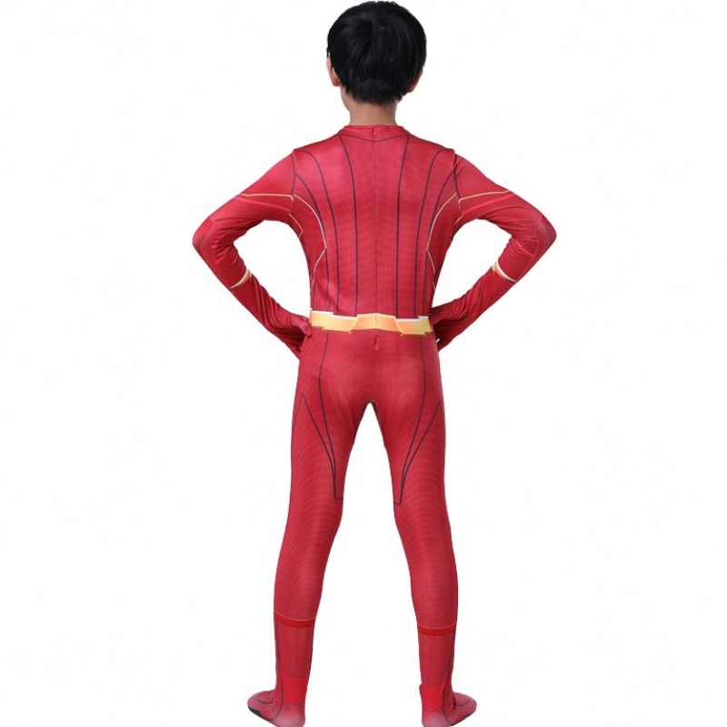 Cool Adults Kids Boys Comic Fantasia Superhero Halloween Carnival Party Outfit Cosplay the Flash Man Kostys oblek