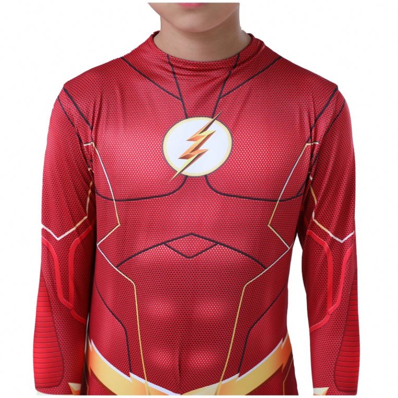 Cool Adults Kids Boys Comic Fantasia Superhero Halloween Carnival Party Outfit Cosplay the Flash Man Kostys oblek