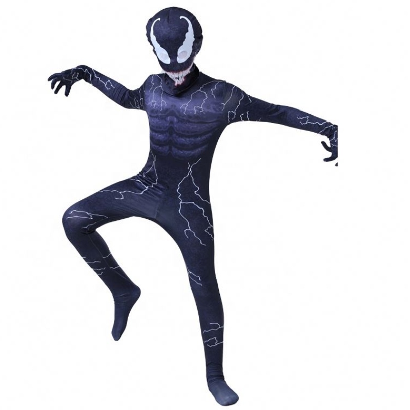 Nejnovější Peter Eddie Fancy Muscle Bodysuit Boys Superhrdinné kombinéza Spiderman Halloween Venom Cosplay Kosty