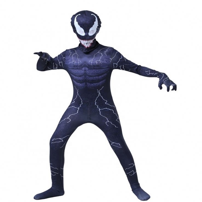 Nejnovější Peter Eddie Fancy Muscle Bodysuit Boys Superhrdinné kombinéza Spiderman Halloween Venom Cosplay Kosty