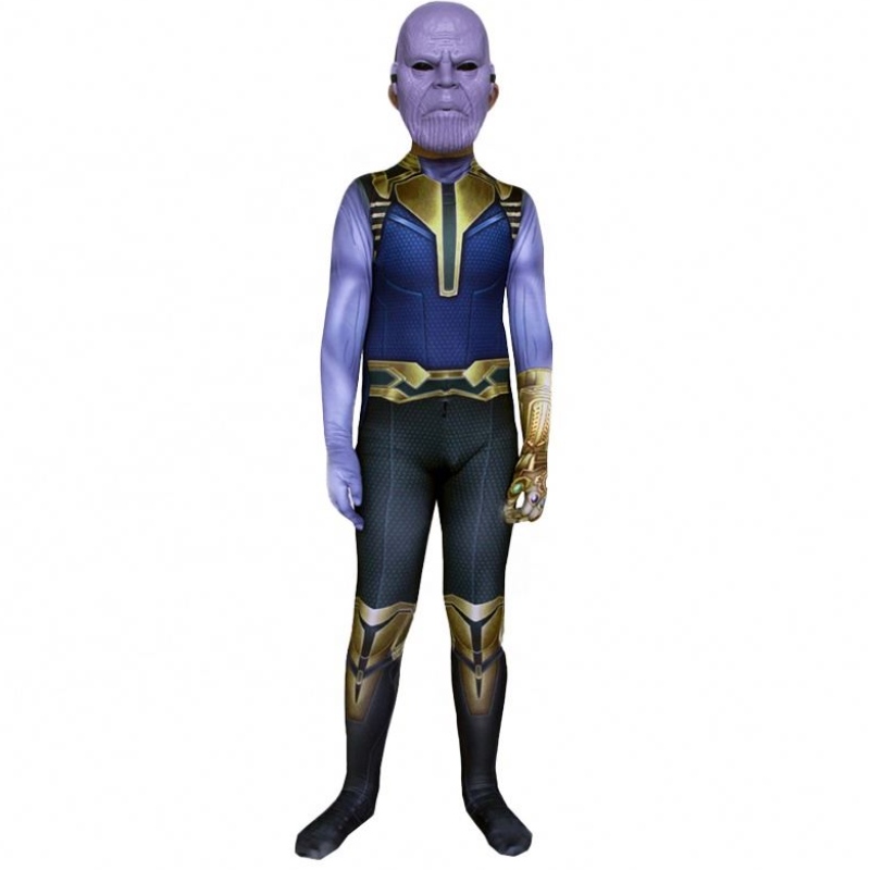 Tovární dodávka fialová kůže Infinity War Halloween TV&filmové rekvizity pro děti Thanos Costume s maskou