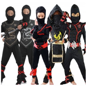 Děti Masked Warrior Halloween Boys Girls Costume Dress Upninja kostým pro dětininja cosplay kombinéza sada masky