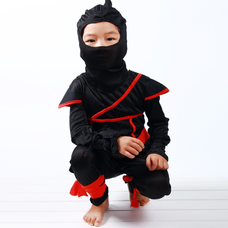 Děti Masked Warrior Halloween Boys Girls Costume Dress Upninja kostým pro dětininja cosplay kombinéza sada masky