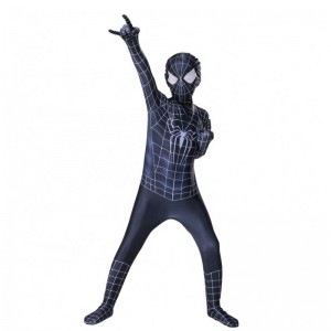 Zip Up Shadow Spider Zentai Suit Halloween cos for Kids&adults Game&film Traje Spider Man Costume