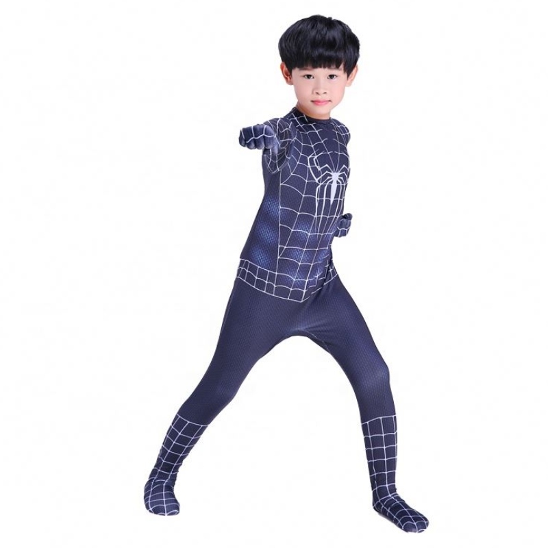 Zip Up Shadow Spider Zentai Suit Halloween cos for Kids&adults Game&film Traje Spider Man Costume