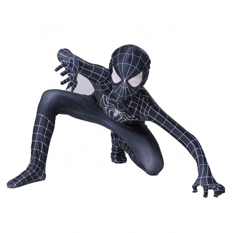 Zip Up Shadow Spider Zentai Suit Halloween cos for Kids&adults Game&film Traje Spider Man Costume