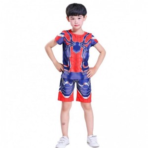 Nový styl polyesterové sportovní obleky příležitostné oblečení Halloween Party Cosplay Spiderman Suits Top&shorts pro děti chlapce