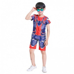Nový styl polyesterové sportovní obleky příležitostné oblečení Halloween Party Cosplay Spiderman Suits Top&shorts pro děti chlapce