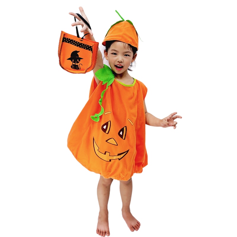 Dvoupička Halloween Party Lovely Pumpkin Cosplay Cosplay Cosplay Kostém Baby Kids Fancy Scress Pódium Performance Suit