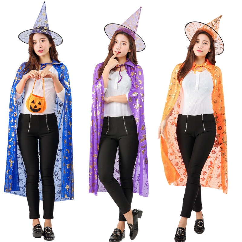 Velkoobchod s horkými prodejními dětmi cosplay dýňový bod čarodějnice čarodějnice halloween cape otcovský oblek mys