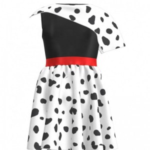 Horký prodejnarozeninová párty 2022 Movie Cosplay Children Dresses Girl Party Black White Cruella Deville Dalmatians šaty pro Halloween
